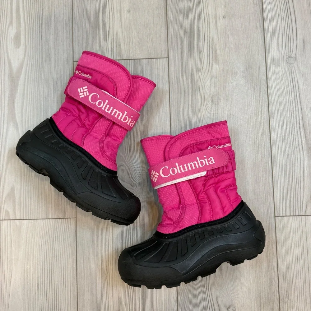 Columbia Powderbug Plus II Snow Boots Pink Black Girls Size 3 BY6077-695 400g